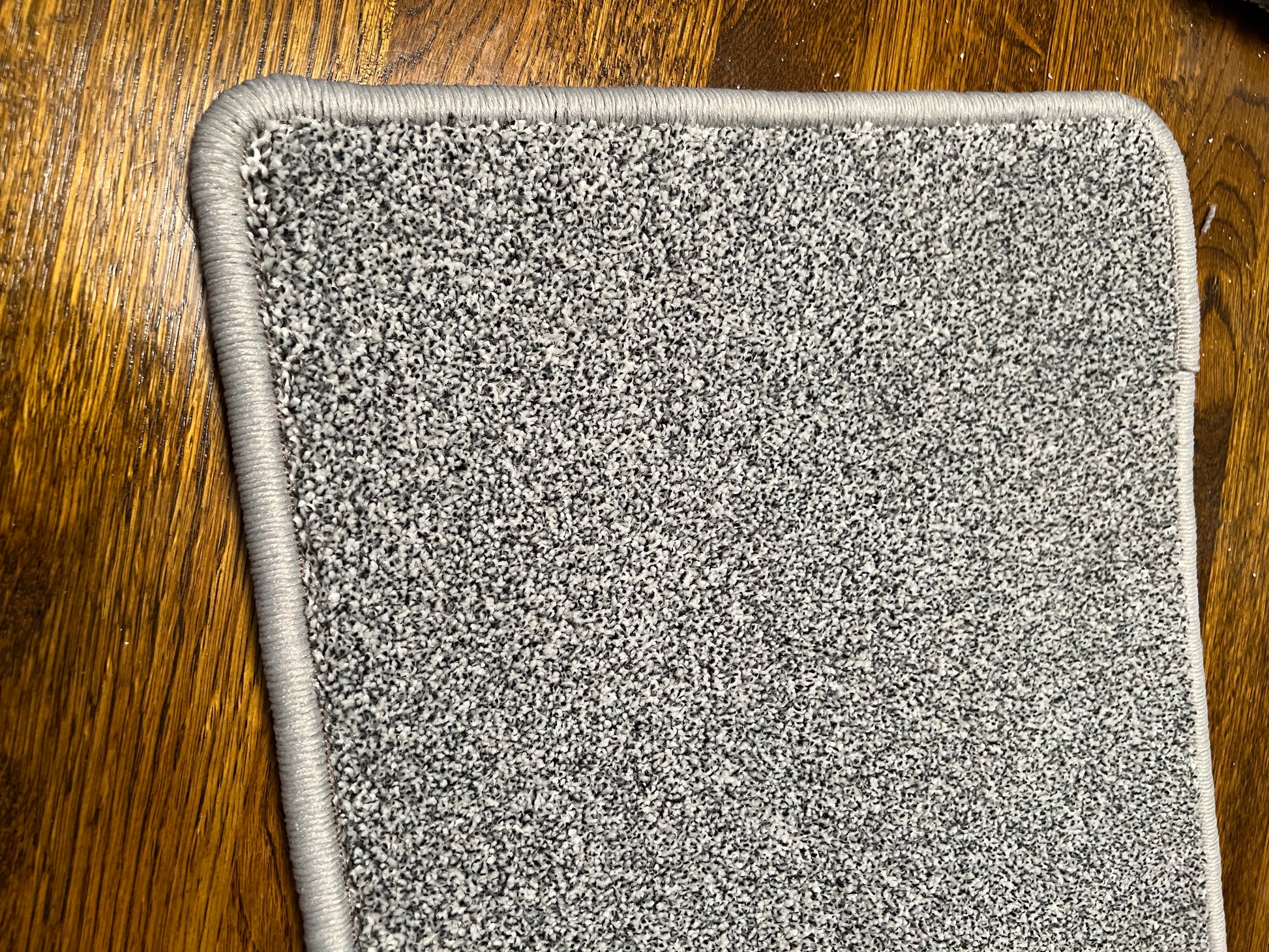 Graphite carpet runner with silver edging